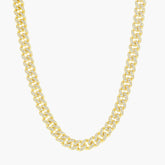 Sterling Silver Micro Pave CZ, 6.5mm Miami Cuban Chain - Gold Plated